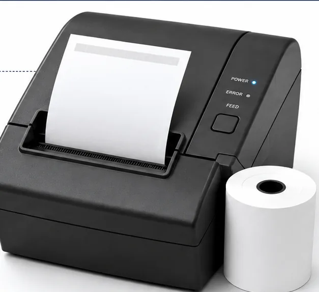 Receipt printer with a thermal paper roll